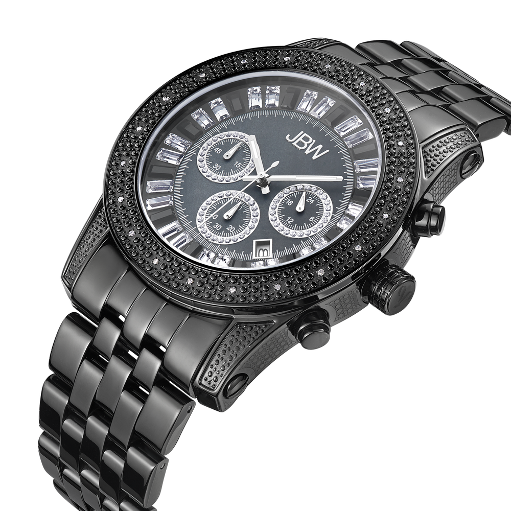 Jbw krypton jb 6219 l black ion black ion diamond watch angle
