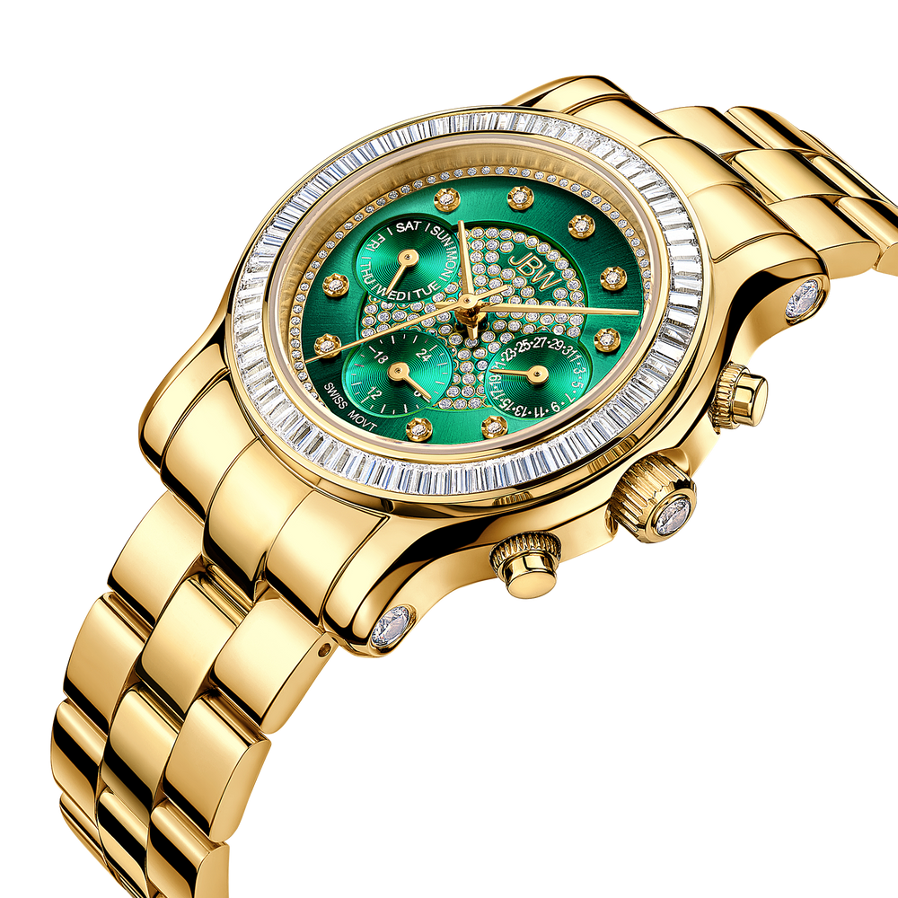 Jbw laurel j6330e gold diamond watch angle