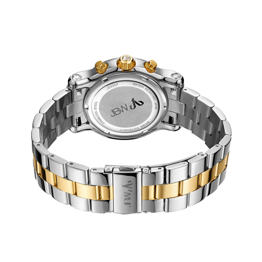 Jbw laurel j6330f two tone silver gold diamond watch back