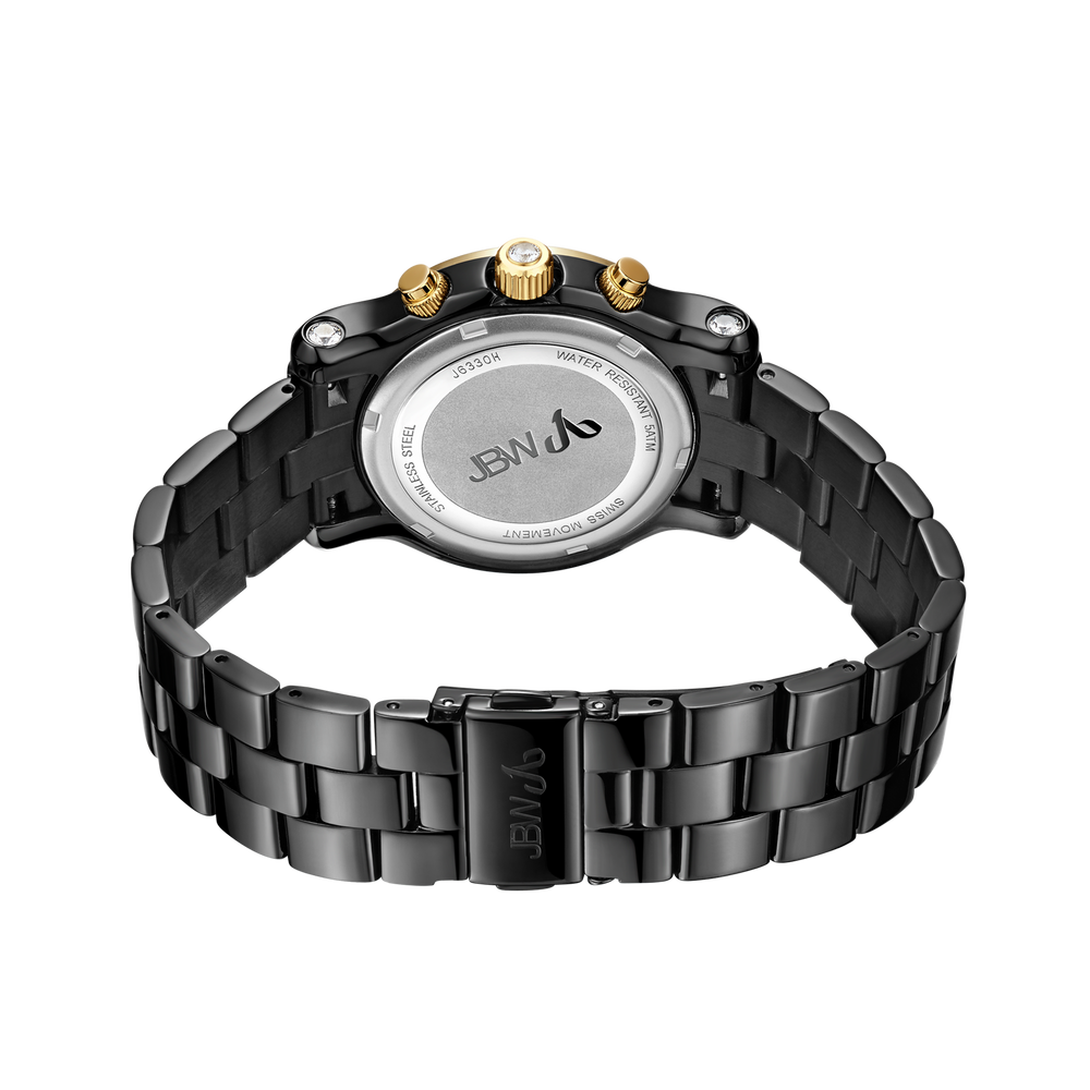 Jbw laurel j6330h two tone black gold diamond watch back