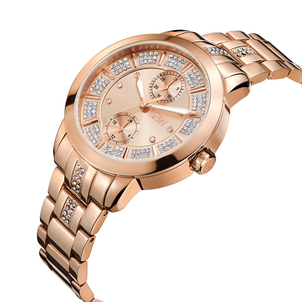 Jbw lumen j6341e rosegold rosegold diamond watch angle
