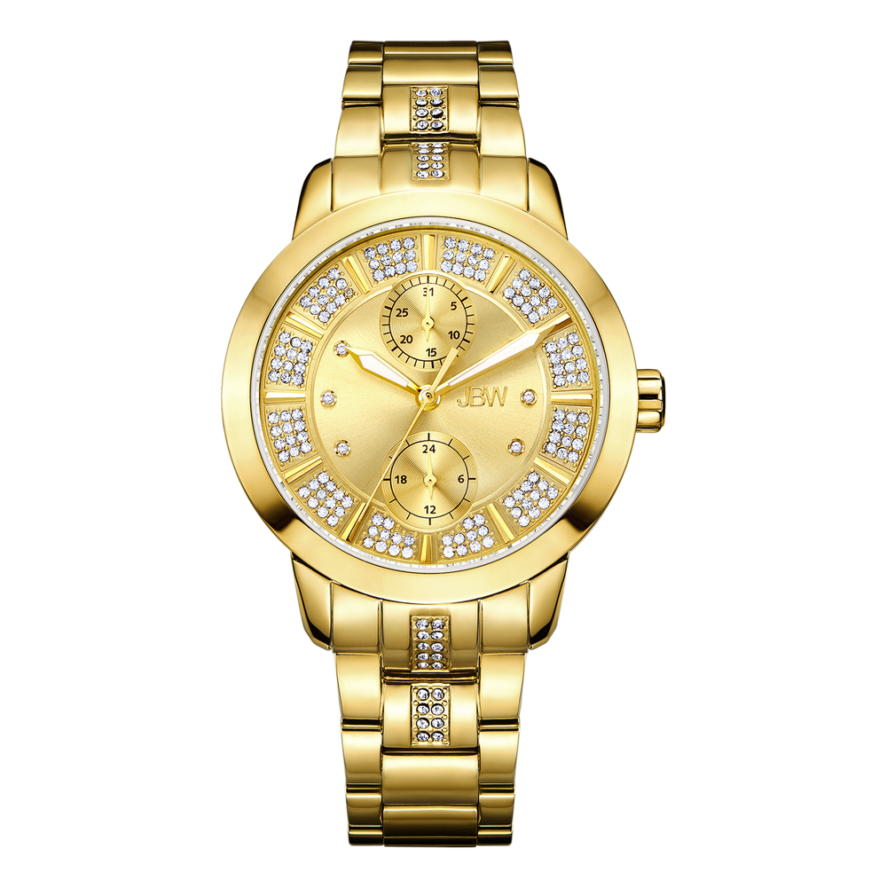 Jbw lumen j6341f gold gold diamond watch front