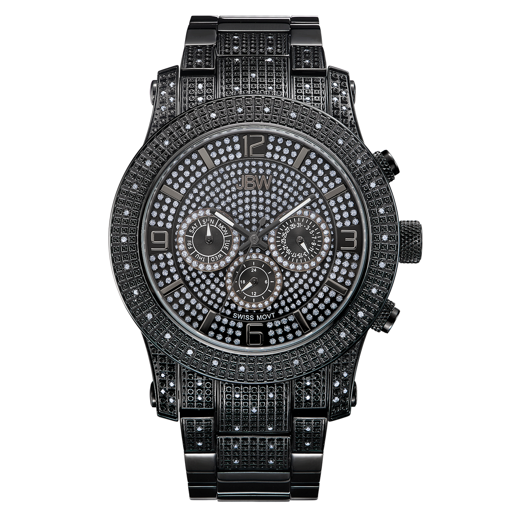 Jbw lynx j6336a black ion diamond watch front