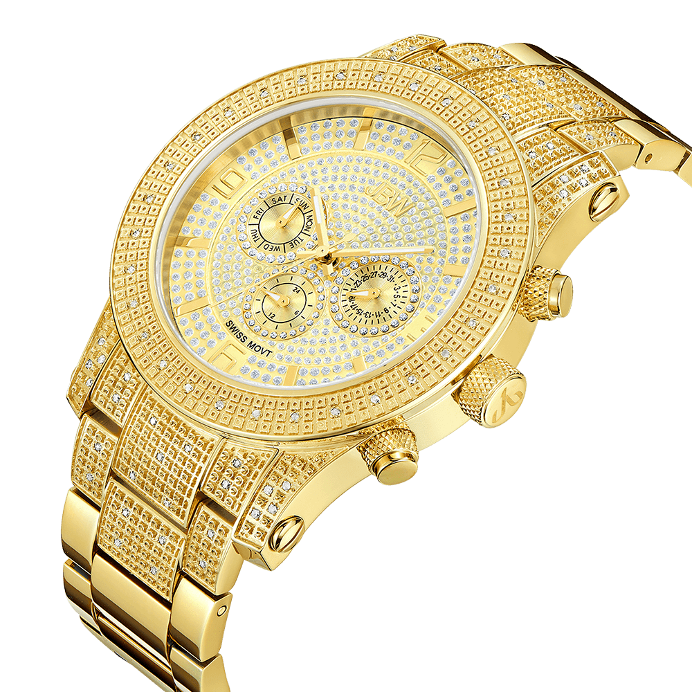 Jbw lynx j6336b gold gold diamond watch angle