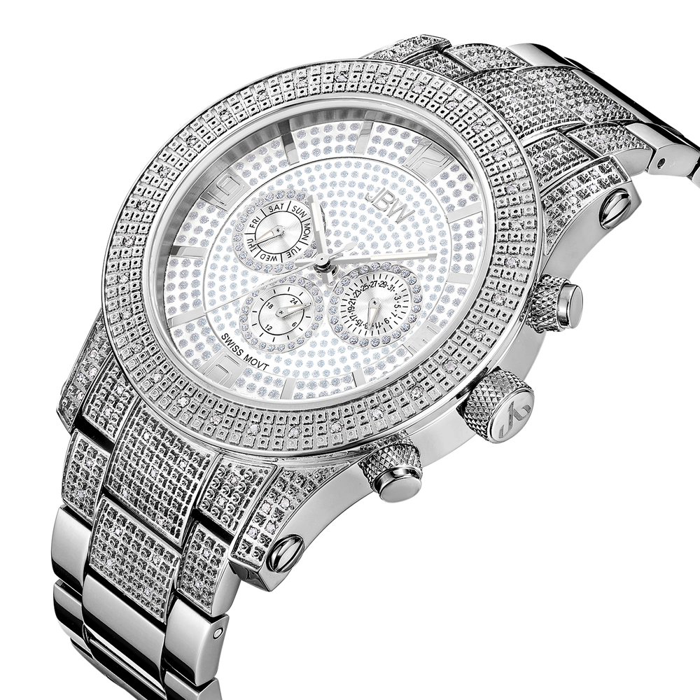 Jbw lynx j6336e stainless steel diamond watch angle