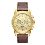 Jbw mohawk j6352b gold brown leather diamond watch front thumb