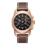 Jbw mohawk j6352e rose gold brown leather diamond watch front thumb