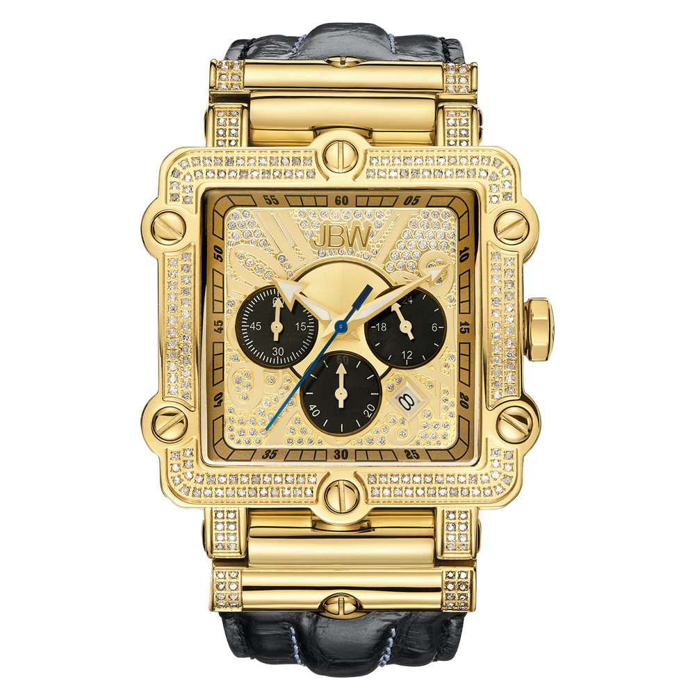 Jbw phantom jb 6215 238 g gold black leather diamond watch front_a70e186a d56f 40cf 9aa0 f16c195db9d4