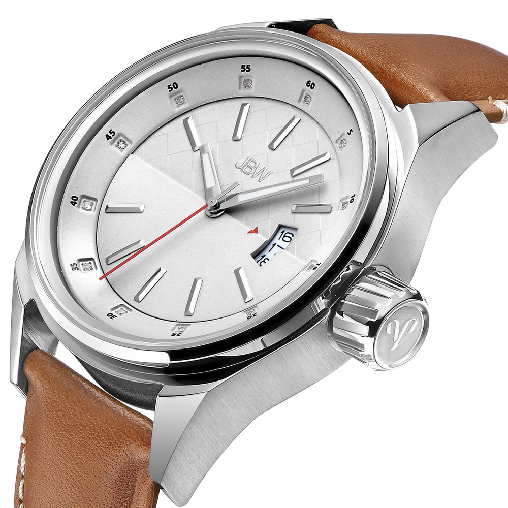 Jbw rook j6287b stainless steel brown leather diamond watch angle_9b3d55b9 241d 47ff aab9 9d87d0c56db8