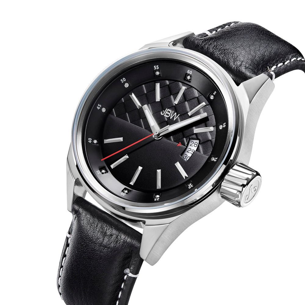 Jbw rook j6287h stainless steel black leather diamond watch angle_ca036983 9da9 4398 b538 97f1b55592d3