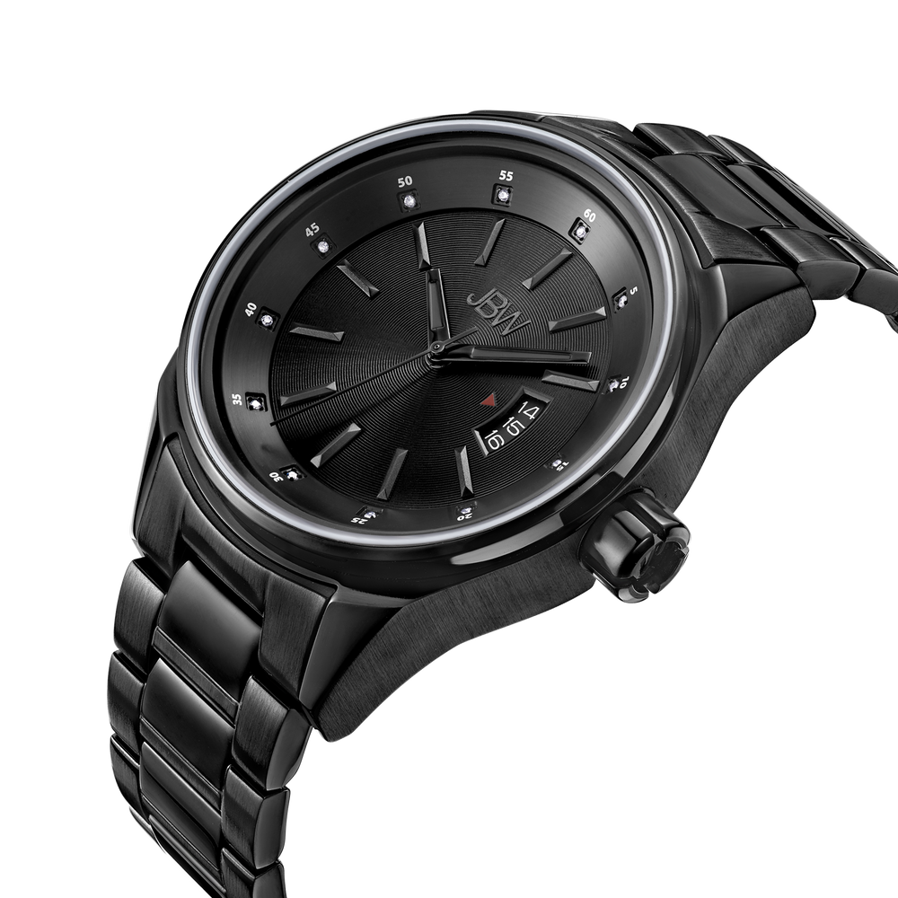 Jbw rook j6287k black ion diamond watch angle