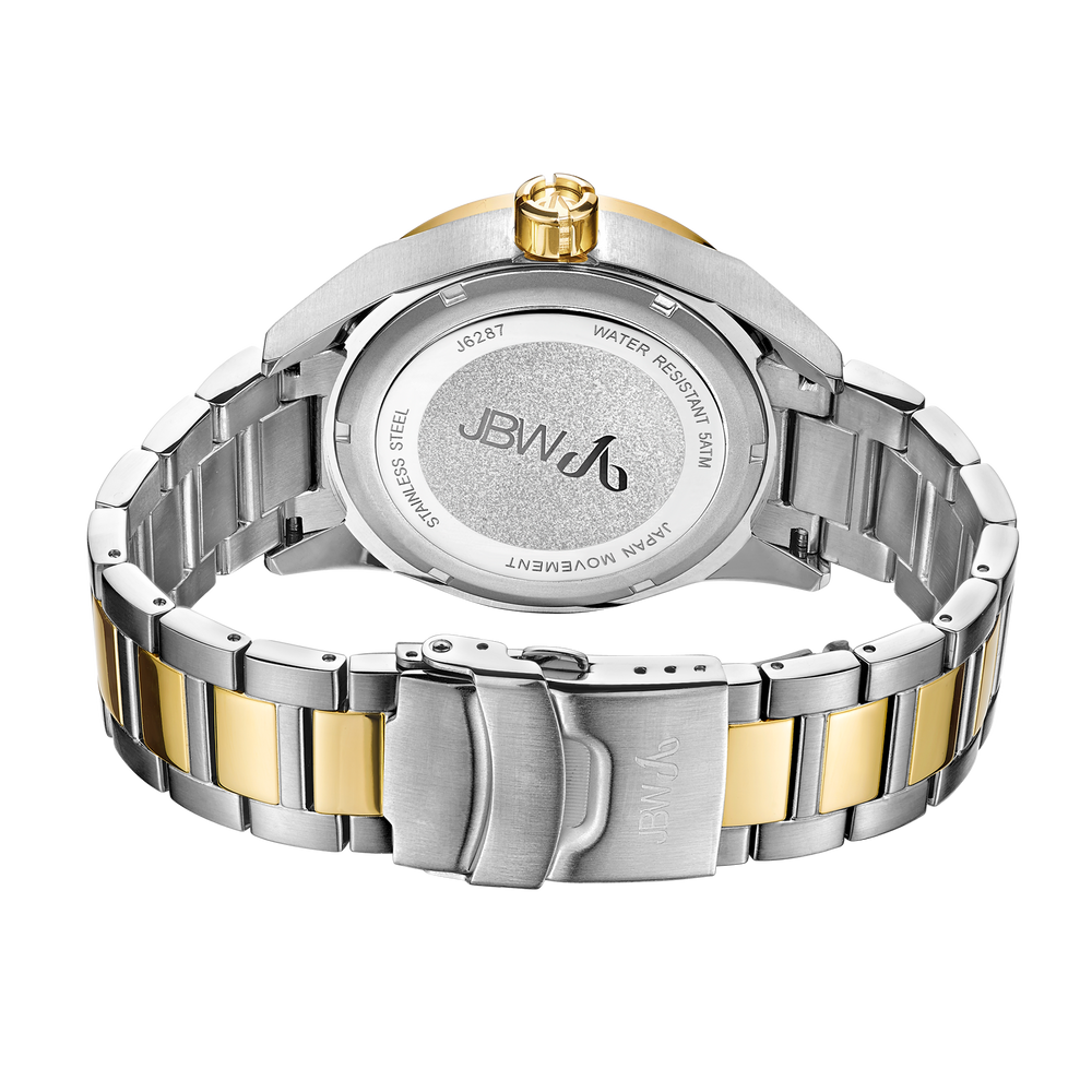 Jbw rook j6287n stainless steel gold diamond watch back