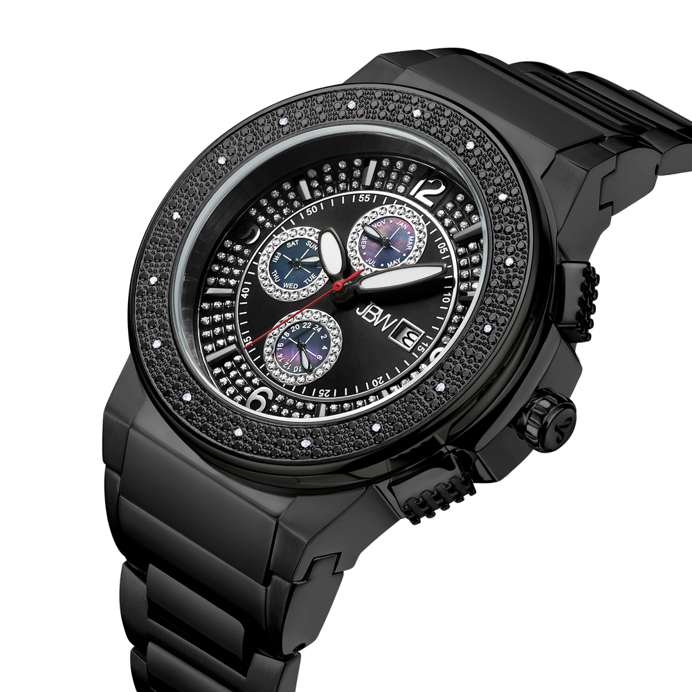 Jbw saxon jb 6101 g gunmetal gunmetal diamond watch angle