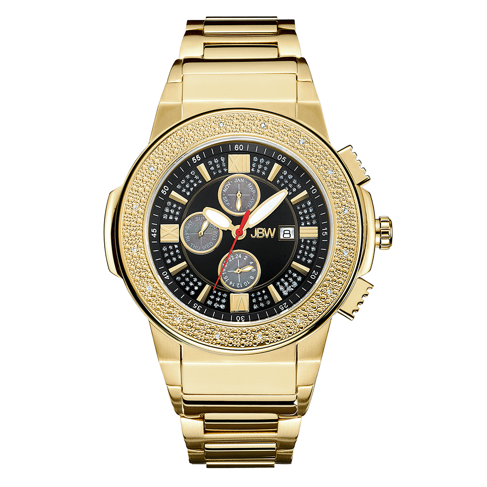 Jbw saxon jb 6101 j gold gold diamond watch front