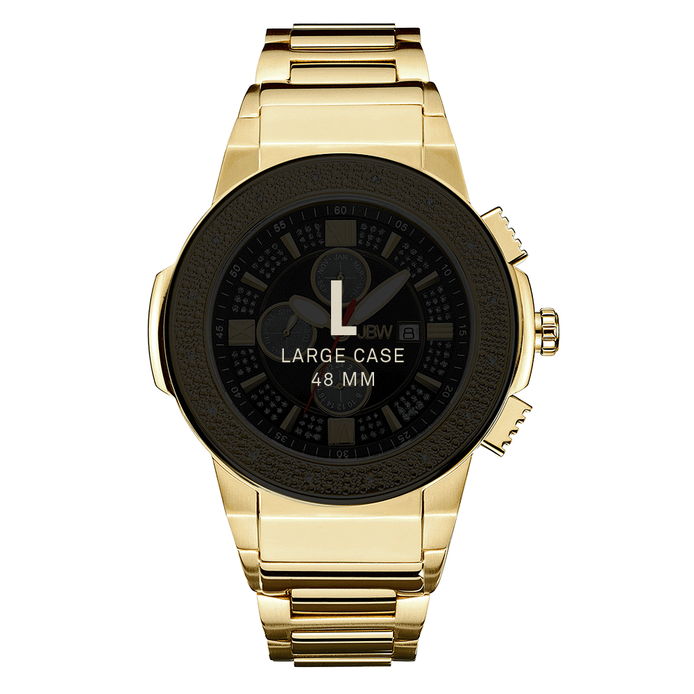 Jbw saxon jb 6101 j gold gold diamond watch size fit