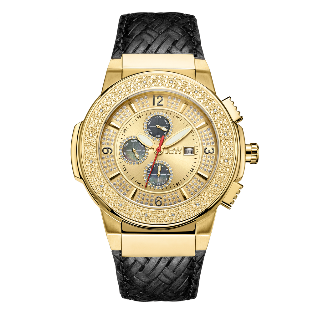 Jbw saxon jb 6101l d gold black leather diamond watch front_21377c09 1baa 4da6 9c7a 0f47000aacf0