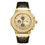 Jbw saxon jb 6101l e gold brown leather diamond watch front thumb