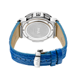 Jbw saxon jb 6101l g stainless steel blue leather diamond watch back thumb