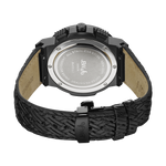 Jbw saxon jb 6101l i black ion black leather diamond watc back thumb