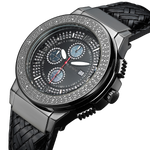 Jbw saxon jb 6101l i black ion black leather diamond watch angle thumb