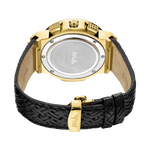 Jbw saxon jb 6101l j gold black leather diamond watch back thumb