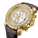 Jbw titus j6347l a gold brown leather diamond watch angle thumb