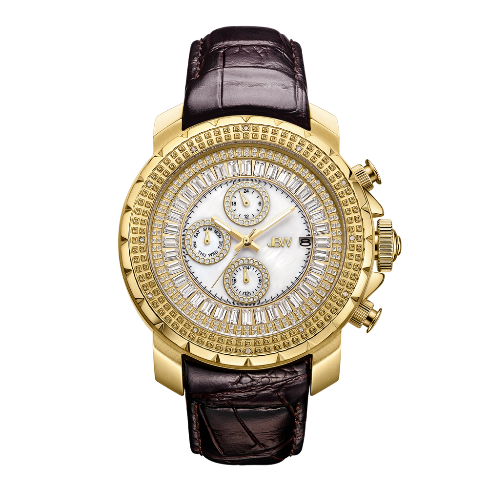 Jbw titus j6347l a gold brown leather diamond watch front_12fa2274 5149 436f 9314 aefcb1919a02
