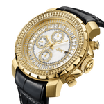 Jbw titus j6347l b gold black leather diamond watch angle thumb