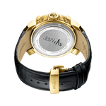 Jbw titus j6347l b gold black leather diamond watch back thumb