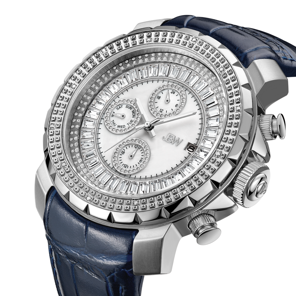 Jbw titus j6347l e stainless steel navy leather diamond watch angle_db5fb9ac 4219 4b44 8b26 0315ef351db8