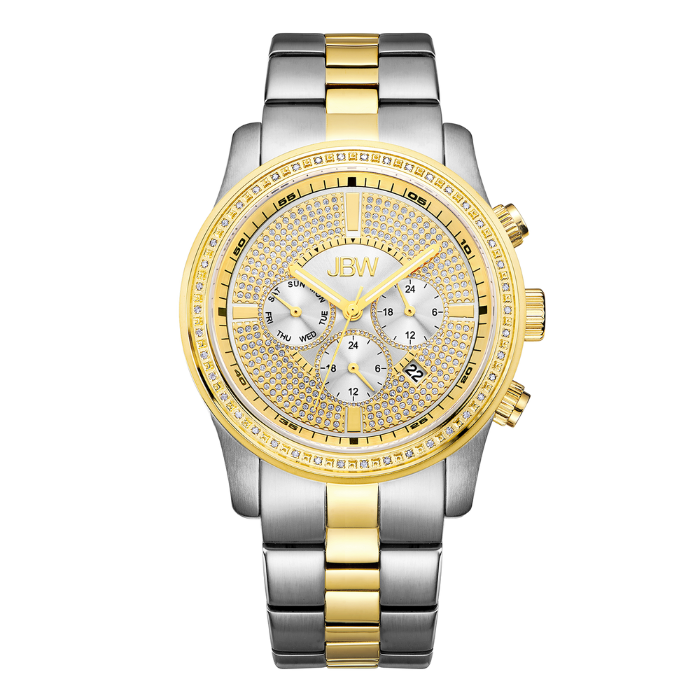 Jbw vanquish j6337a two tone stainless steel gold diamond watch front