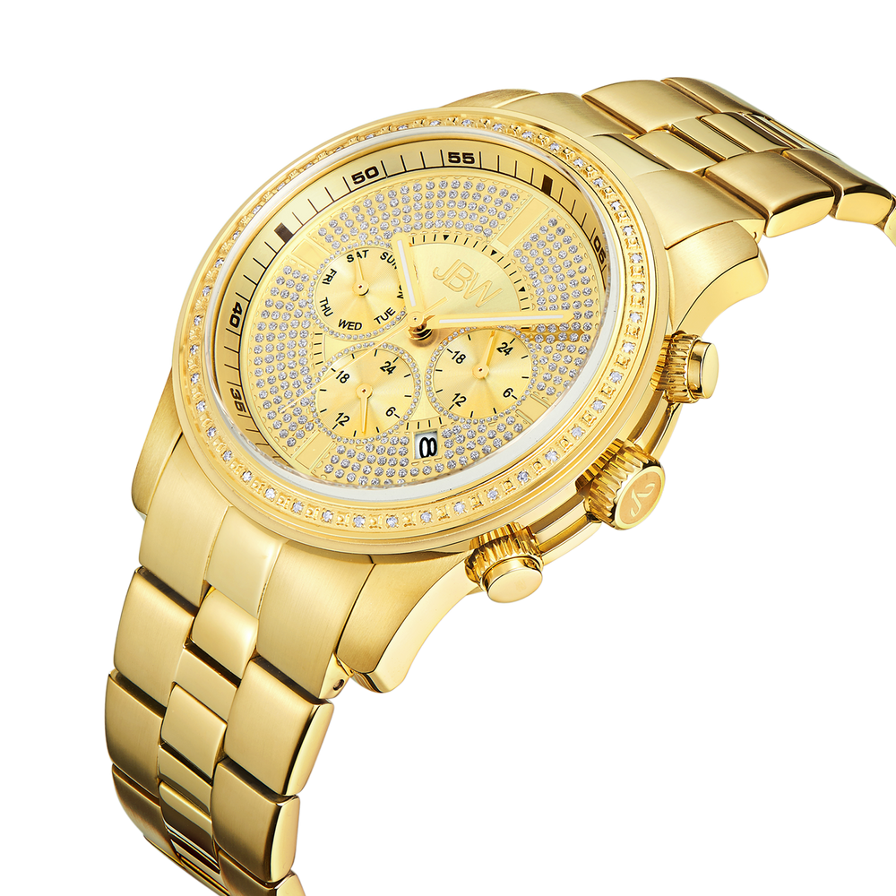 Jbw vanquish j6337b gold gold diamond watch angle