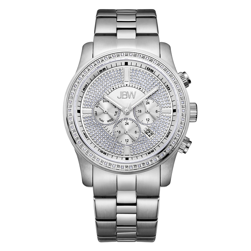 Jbw vanquish j6337c stainless steel diamond watch front
