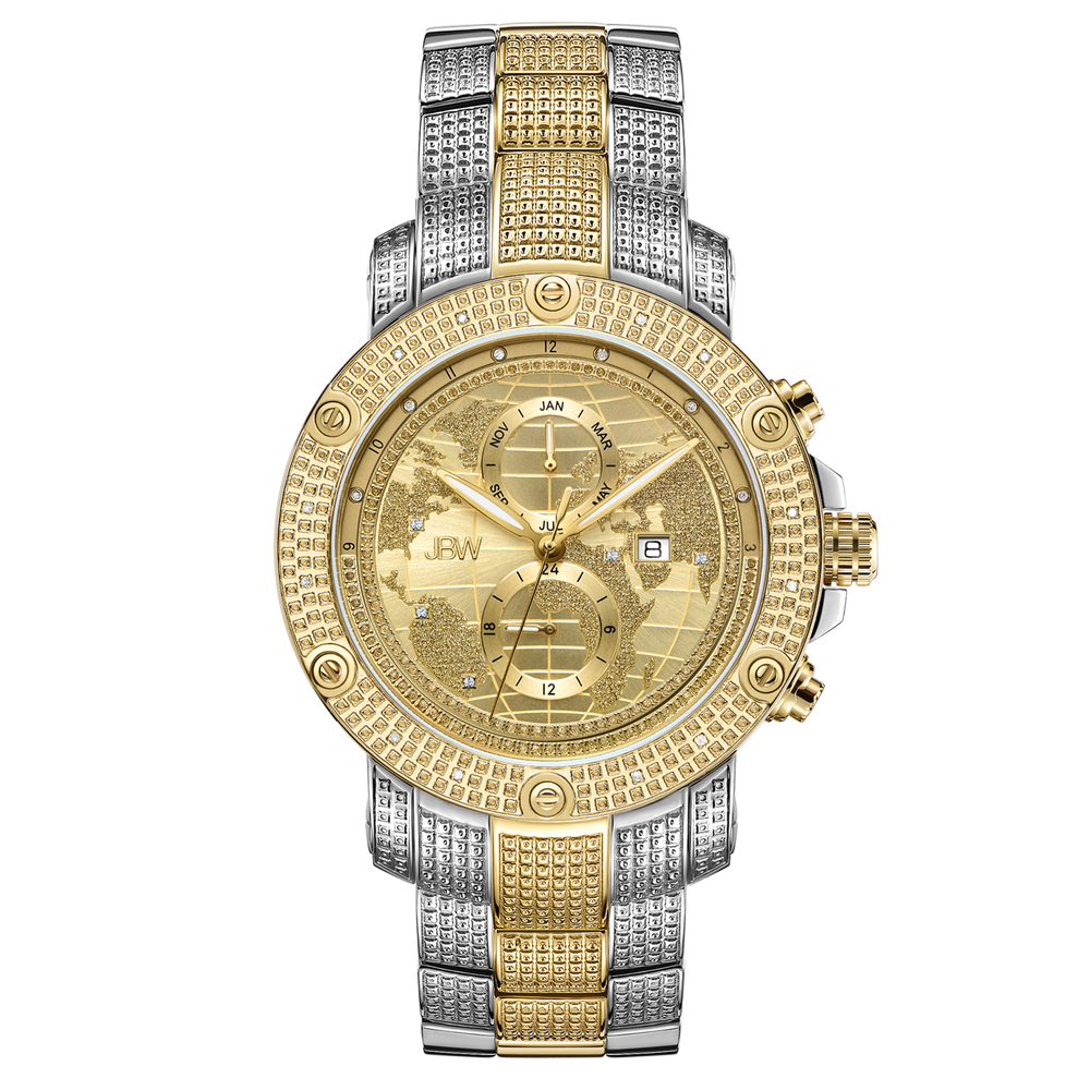 Jbw veyron j6360d two tone gold stainless steel diamond watch front
