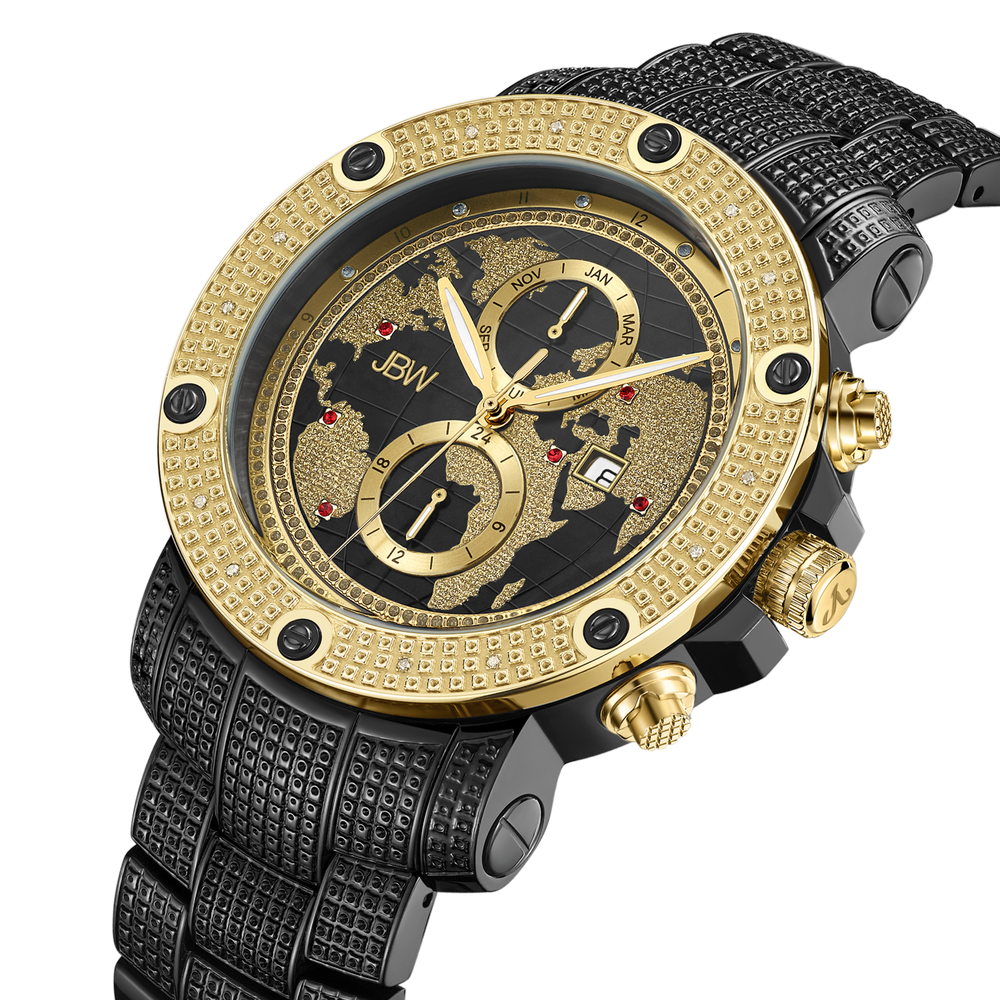 Jbw veyron j6360e two tone gold black diamond watch angle