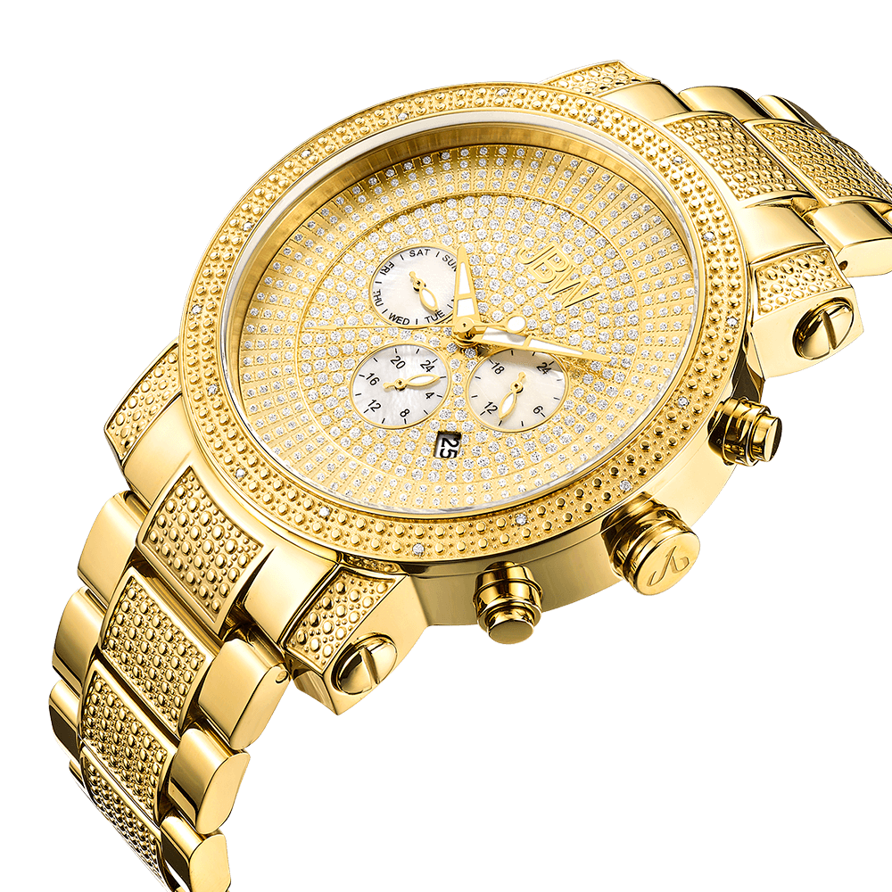 Jbw victor jb 8102 a gold gold diamond watch angle