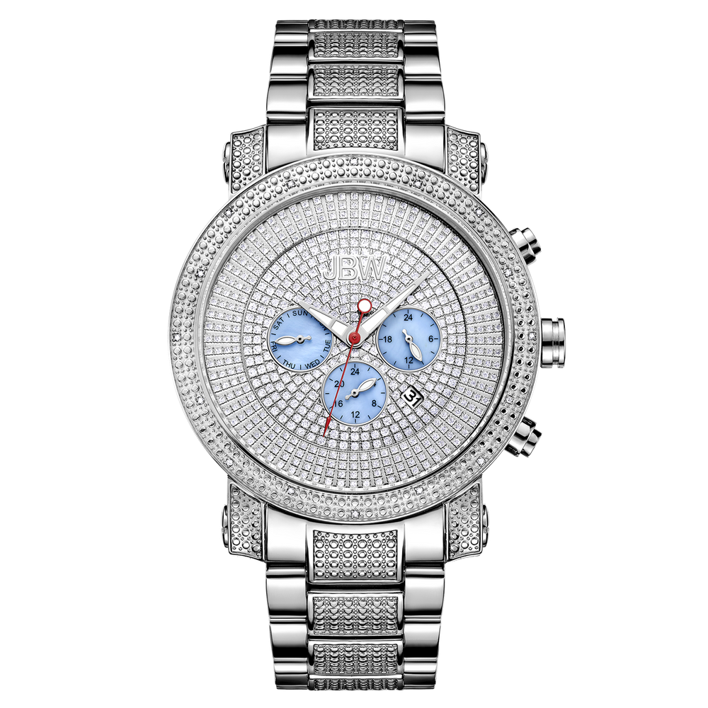 Jbw victor jb 8102 b stainless steel diamond watch front