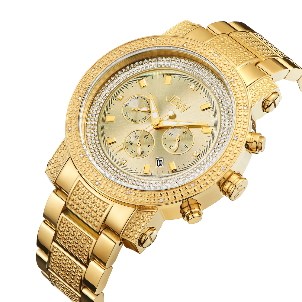 Jbw victor jb 8102 f gold gold diamond watch angle