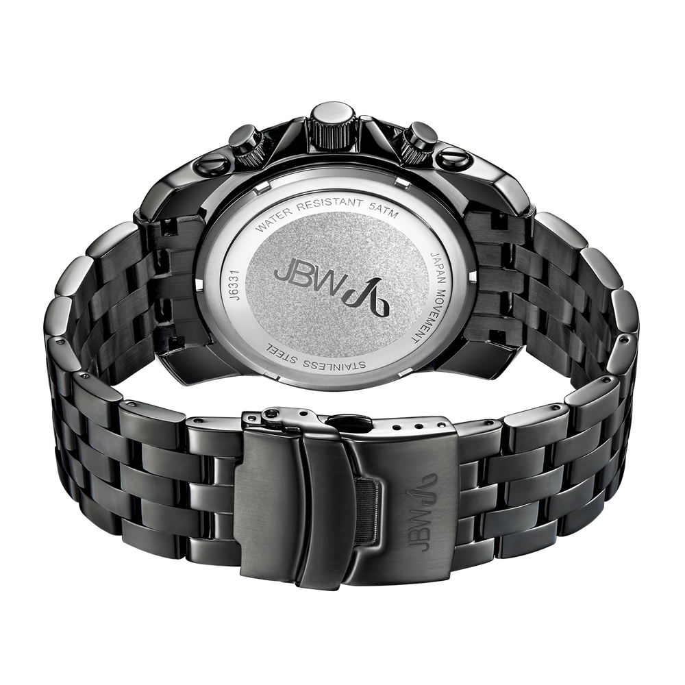 Jbw warren j6331c black ion diamond watch back