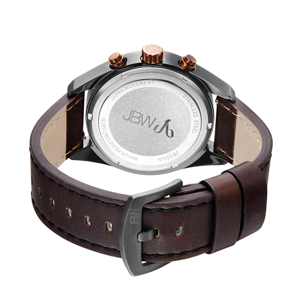 Jbw woodall j6300a two tone rosegold gun brown leather diamond watch back_8e55575f df12 4d35 acc2 b2d538df1a84